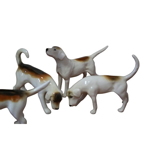 638 - Beswick Fox Hunting Set of 13, 2 Huntsman on Rearing Horses, Model 868, 1 Huntsman on Standing Horse... 