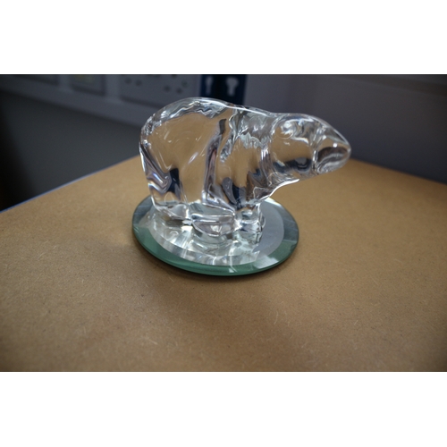 69 - Glass Polar Bear with Mirror