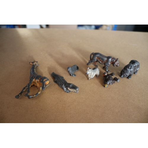 72 - 9 Very Old Lead Animals - possibly Britains