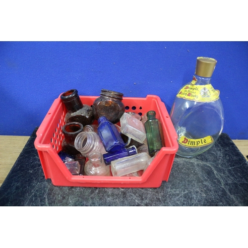 140 - Vintage Medicine Bottles plus Dimple Bottle