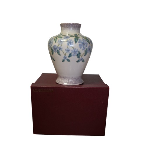 160 - Cobridge Stoneware Vase 'Periwinkle' Rare Piece, Signed RB+CM to Base, 26cm Tall x 20cm Diameter, 1s... 