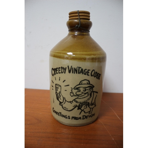 261 - Vintage Creedy Cider in Stoneware Bottle, Sealed, 18cm Tall