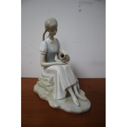 478 - Porceval Figurine of Sitting Girl, Large, 28cm High