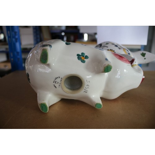 519 - 2 Hand Pointed Pig Money Boxes AF