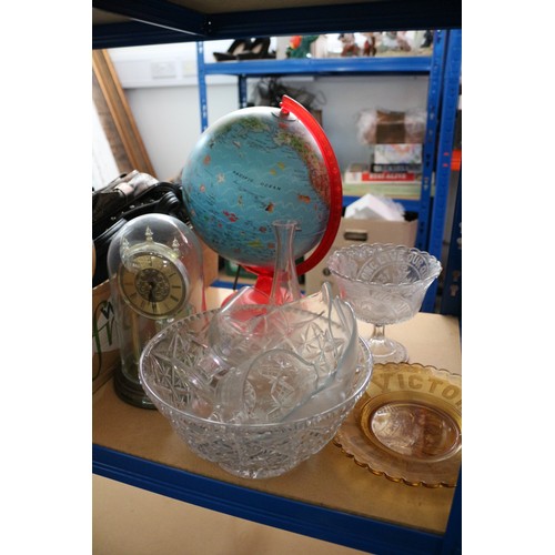 524 - Mixed Lot Including Glass, Globe, clock and Bags