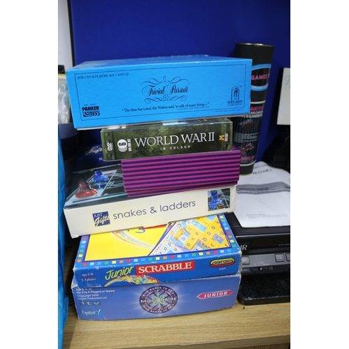 19 - ELECTRONICS INCLUDING HITACHI VT-130E JVC COMPACT VHS, CASIO PRINTING CALCULATOR AND GAMES INCLUDING... 