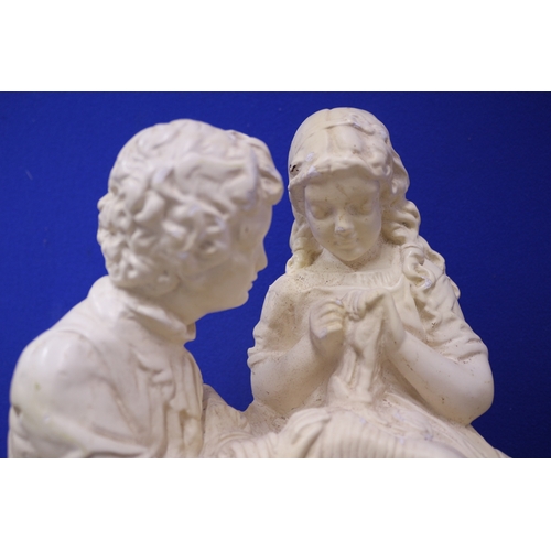 2 - Large Plaster Ornament 'First Love' 33cm tall