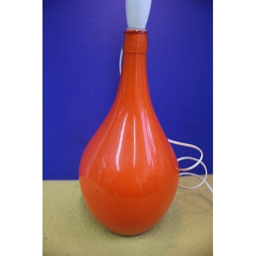 46 - VINTAGE ORANGE GLASS LAMP