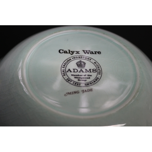 9 - 2 Adams Calyx Ware Plates and Bowl, Ming Jade Colour