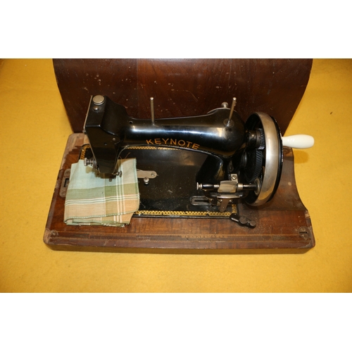 15 - Vintage Keynote Foreign Sewing Machine in Wood Case