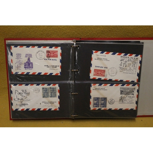 21 - Folder Containing Large Quantity of First Day American Air Mail Covers on Envelopes