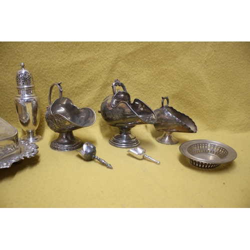 27 - Nice Selection of Good Quality Vintage Silver Plate Items including an Ornate Cheese Dish and Salt H... 