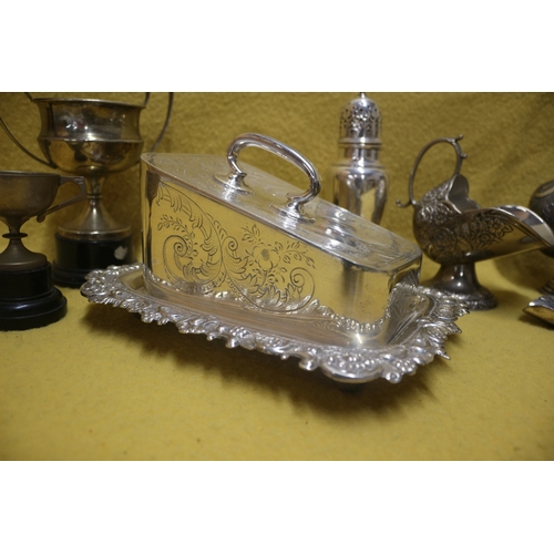 27 - Nice Selection of Good Quality Vintage Silver Plate Items including an Ornate Cheese Dish and Salt H... 