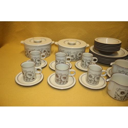 31 - Very Large, 60+ Pieces, Hornsea 'Cornrose' Pattern Set including Tea Cup and Saucers, Soup Bowls wit... 