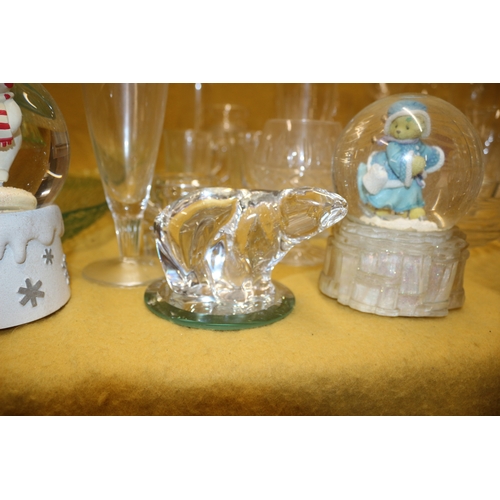 35 - Large Selection of Glassware including Polar Bear, Snow Globes and more