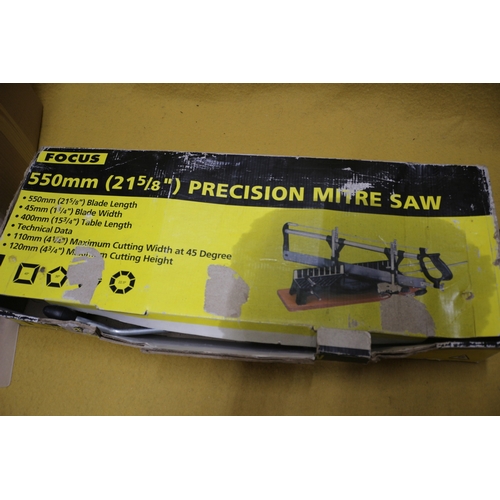 37 - Boxed Focus Precision Mitre Saw plus Power Planner