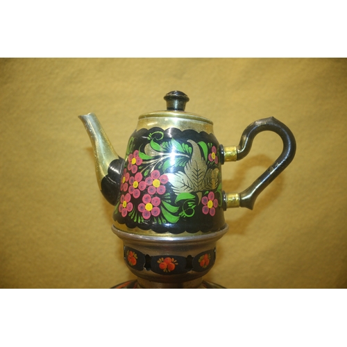 45 - Hand Painted Vintage Folk Art Electric Samovar