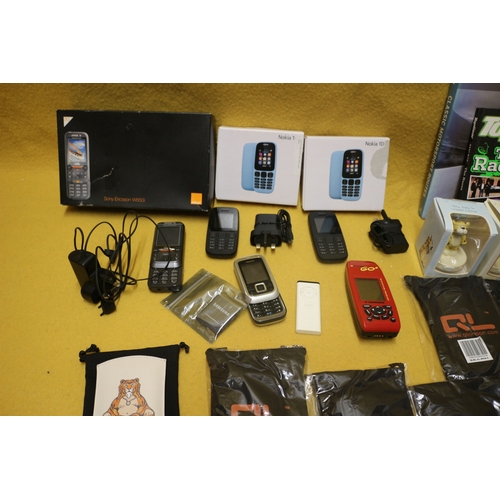 6 - As New Mobile Phones including Nokia and Sony Ericsson with Chargers and Box plus Tiger Buddha Leath... 