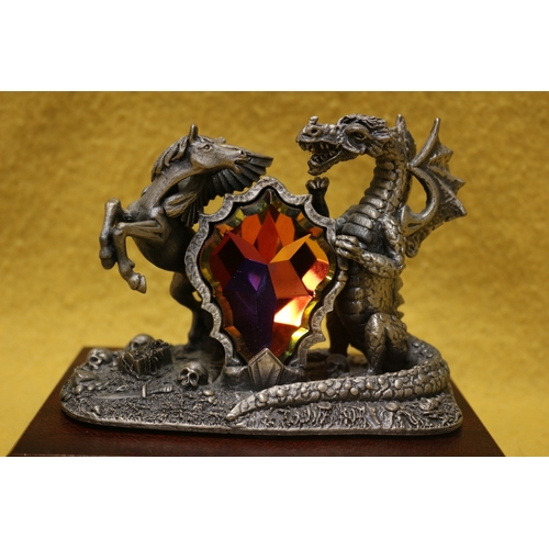 7 - Collectable Large Myth and Magic Figure - The Battle for the Crystal on Plinth