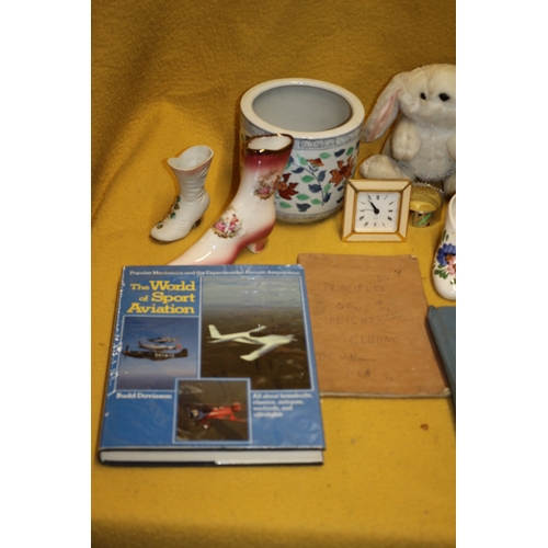 64 - Large Mixed Lot of Interesting Items including Aviation Books, Chinaware, Slide Making Kit, Figurine... 