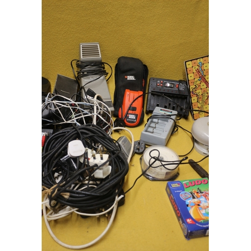 67 - Large Selection of Electrical Connectors and Chargers plus Toys, Clocks and Other Items