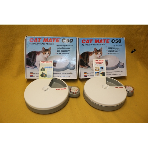 79 - 2 x Cat Mate C50 Automatic Cat Feeders in Boxes