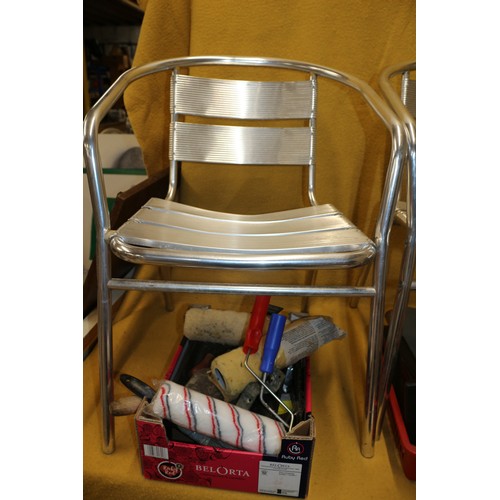 242 - Mixed Lot containing 2 Aluminium Bistro Chairs, DIY Items, Weights and More