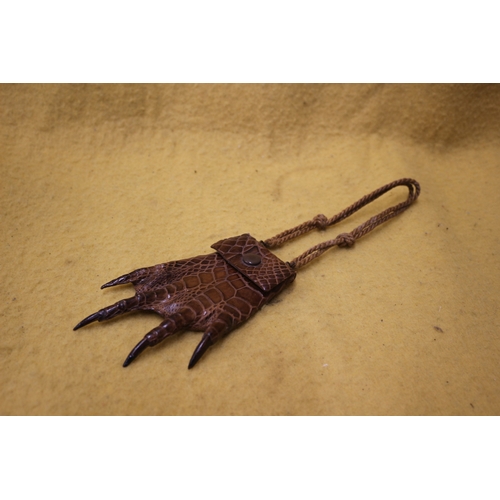 12 - Antique Crocodile Claw Pouch / Purse