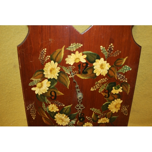 15 - Hand Painted Folk Art Clock - 52.5cm Long