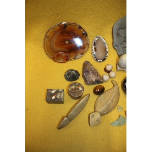 19 - Good Selection of Semi Precious Stones, Fossil and Geode Slices