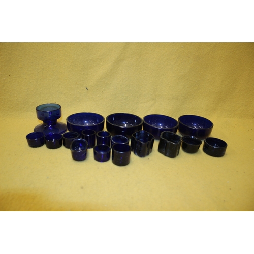 36 - Nice Selection of Vintage Blue Glass Liners and Other