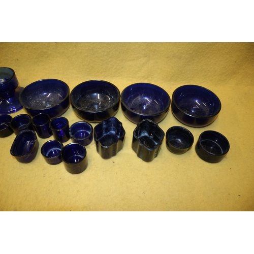 36 - Nice Selection of Vintage Blue Glass Liners and Other