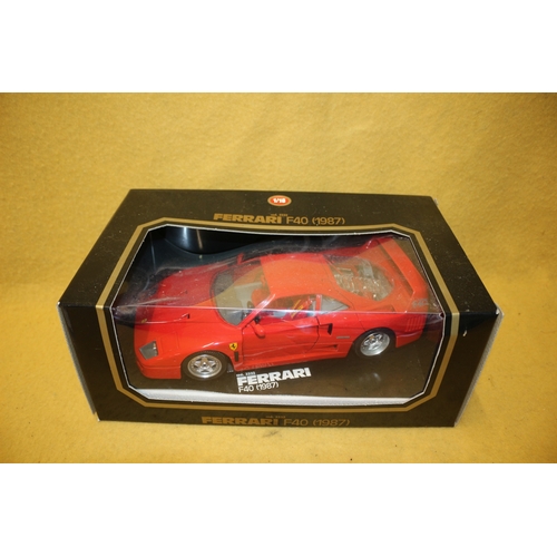 45 - Boxed Burago Ferrari F40 1:18 Scale Die Cast Model Car