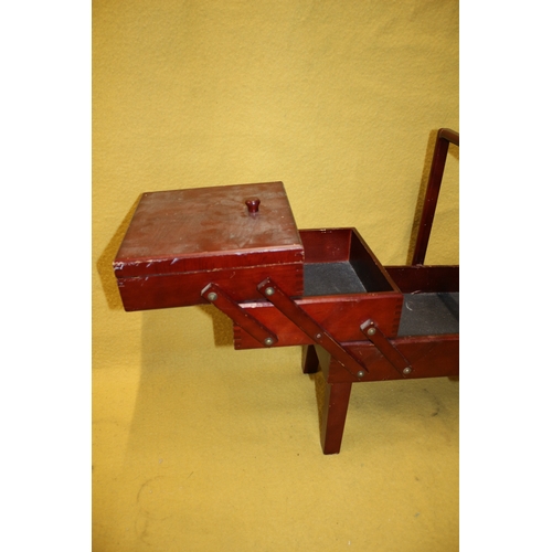 48 - Fold Out Vintage Sewing Box on Legs