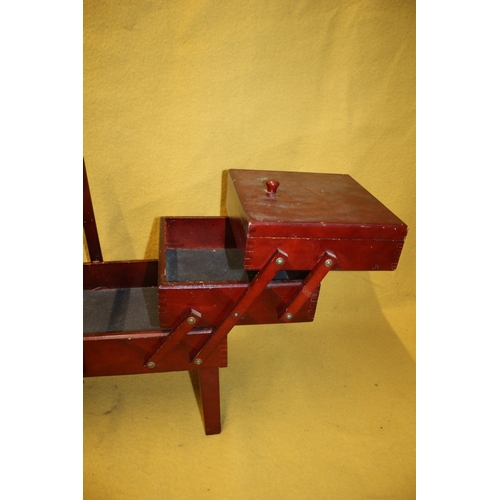 48 - Fold Out Vintage Sewing Box on Legs