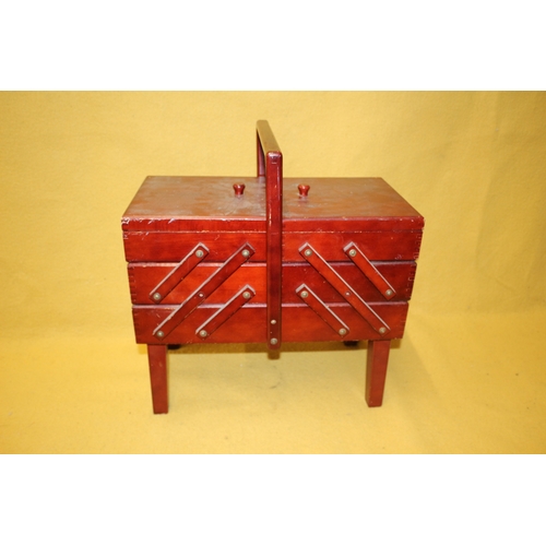 48 - Fold Out Vintage Sewing Box on Legs