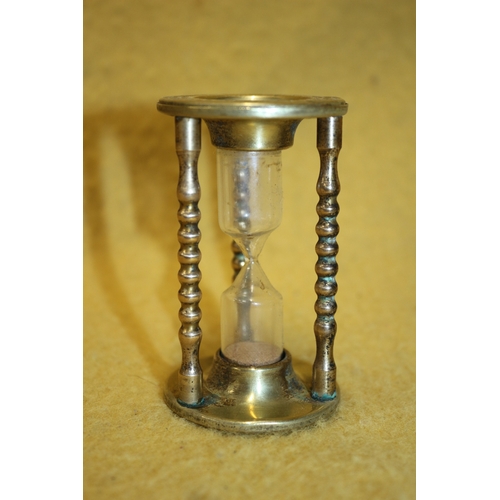 8 - Brass Small Magnifying Glass plus Sand Timer