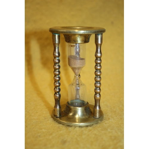 8 - Brass Small Magnifying Glass plus Sand Timer