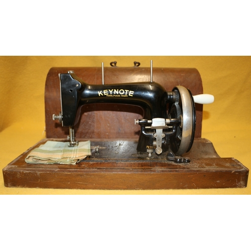 296 - Vintage Keynote Foreign Sewing Machine in Wood Case