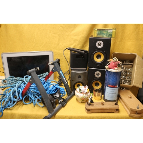 335 - Mixed Lot including Apple Mac, Speakers, Rope, Bike Hut Bike Holder and More