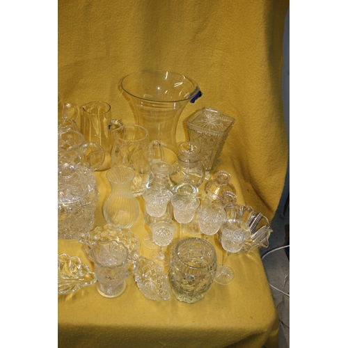 342 - Large Lot of Glassware including Crystal - Many are Vintage