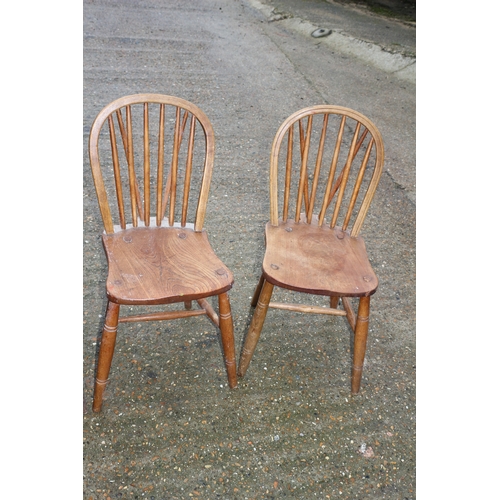 355 - Selection of Vintage Chairs Including a Pair of Spindle Back Chairs a Rattan Seat Chair and a Bobbin... 