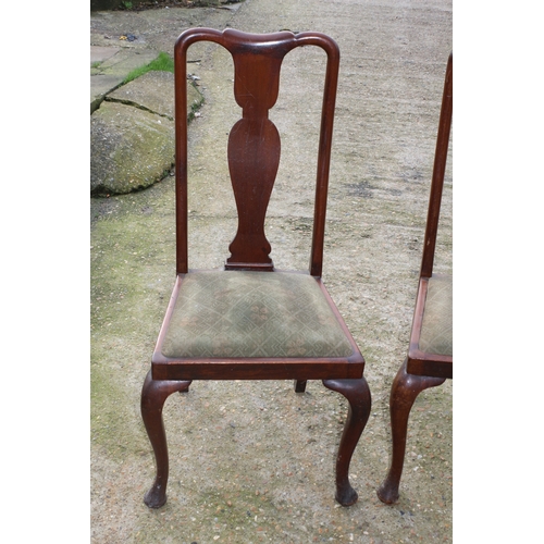 357 - Set of 4 Mahogany Victorian High Back Drop Seat Chairs - All Joints Are Firm