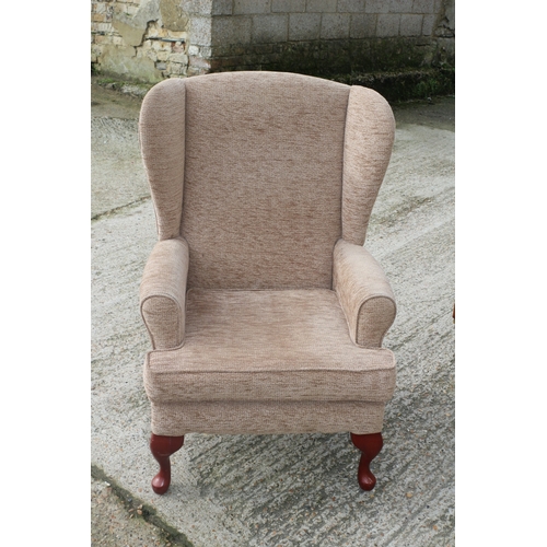 358 - Fireside Chair with Queen Anne Legs