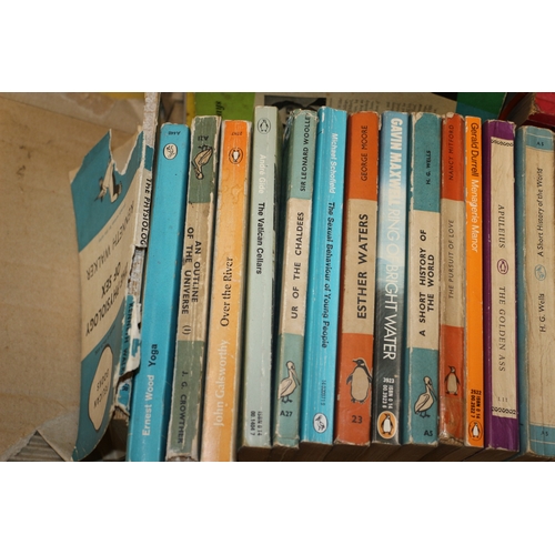 362 - A Box of Vintage Books Including Big Industry Names, Puffin, Pelican, Pan & Penguin