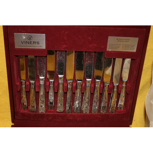 379 - Viners Cutlery Set (3 missing) and Box of Cutlery