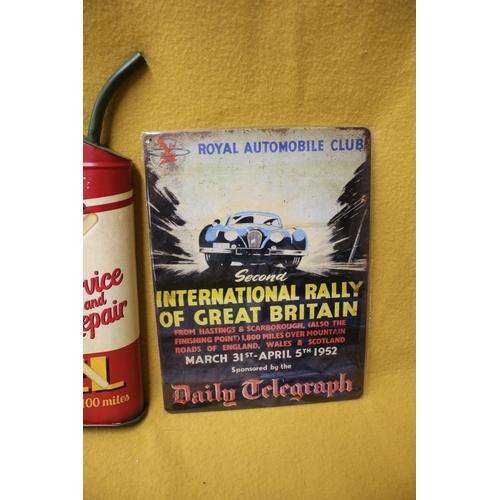 123 - Petrol Can Half Wall Hanging Plus 2 Large Wall Signs, Tallest Can is 51cm