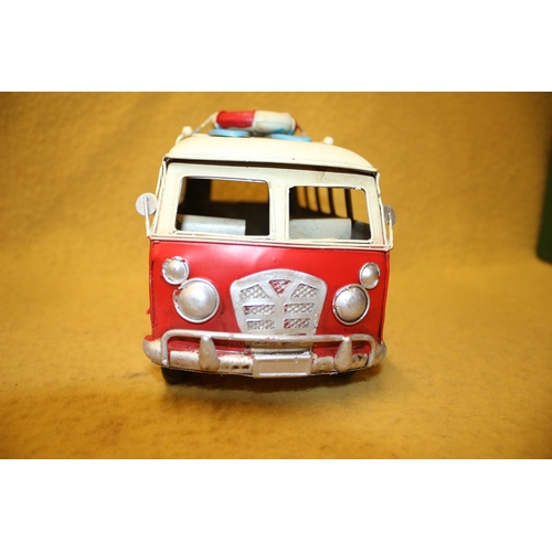 131 - Tin Plate Campervan with Surf Boards