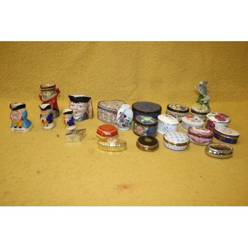 181 - Nice Bundle of Trinket Boxes, Some Paper Mache, Plus Miniature Jugs