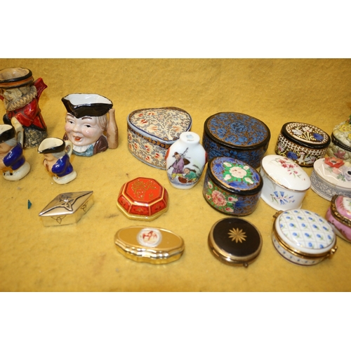 181 - Nice Bundle of Trinket Boxes, Some Paper Mache, Plus Miniature Jugs